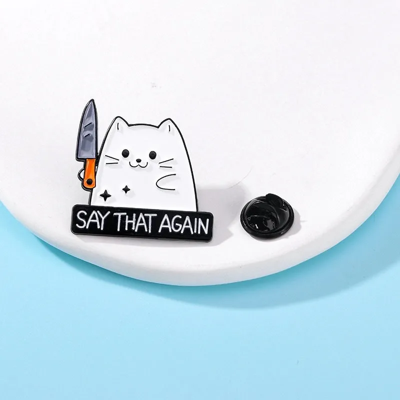 Cartoon Style Cute Sweet Pin Letter Cat Alloy Enamel Unisex Brooches