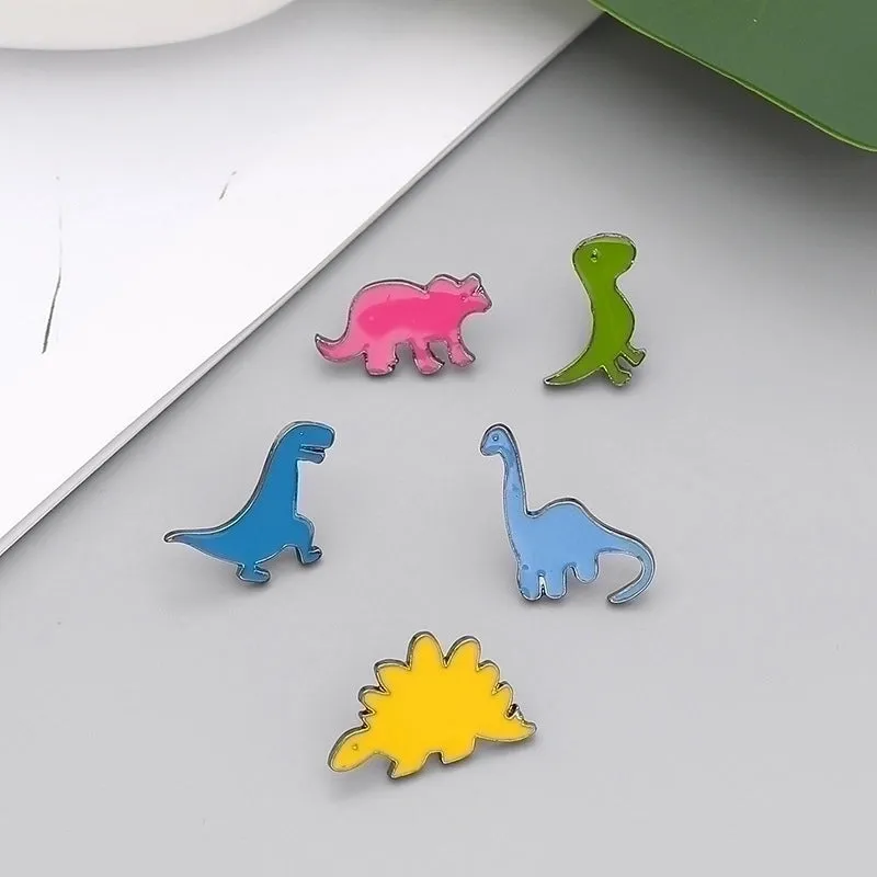 Cartoon Style Pin Dinosaur Alloy Enamel Metal Unisex Brooches