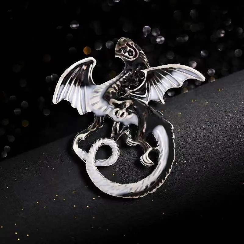 Cartoon Style Pin Dragon Alloy Enamel Inlay Rhinestones Unisex Brooches