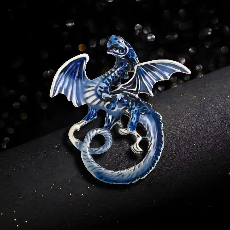 Cartoon Style Pin Dragon Alloy Enamel Inlay Rhinestones Unisex Brooches