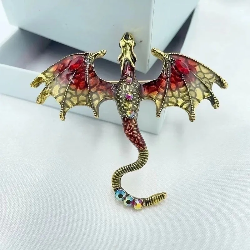 Cartoon Style Pin Dragon Alloy Enamel Inlay Rhinestones Unisex Brooches