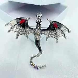 Cartoon Style Pin Dragon Alloy Enamel Inlay Rhinestones Unisex Brooches