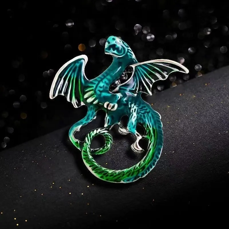 Cartoon Style Pin Dragon Alloy Enamel Inlay Rhinestones Unisex Brooches