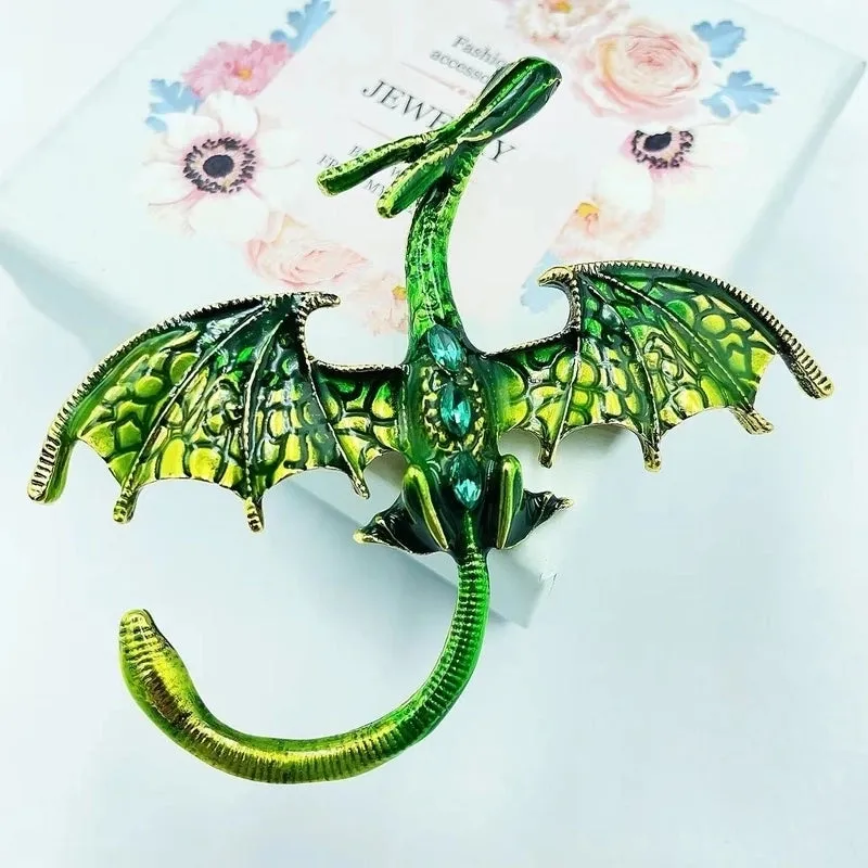 Cartoon Style Pin Dragon Alloy Enamel Inlay Rhinestones Unisex Brooches