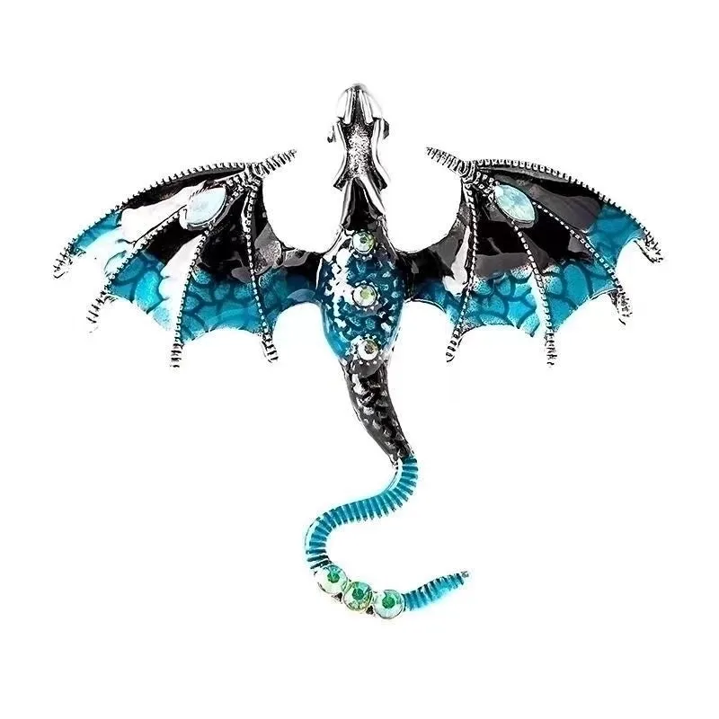 Cartoon Style Pin Dragon Alloy Enamel Inlay Rhinestones Unisex Brooches