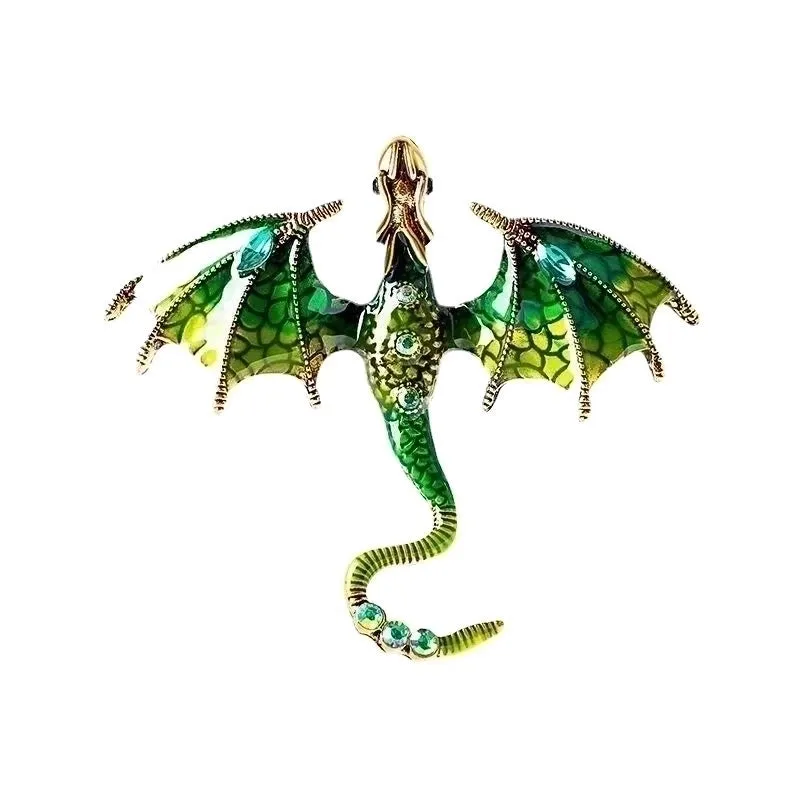 Cartoon Style Pin Dragon Alloy Enamel Inlay Rhinestones Unisex Brooches