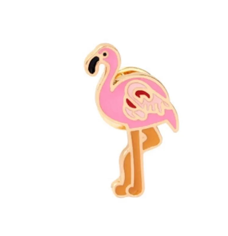 Cartoon Style Pin Ice Cream Flamingo Alloy Enamel Unisex Brooches