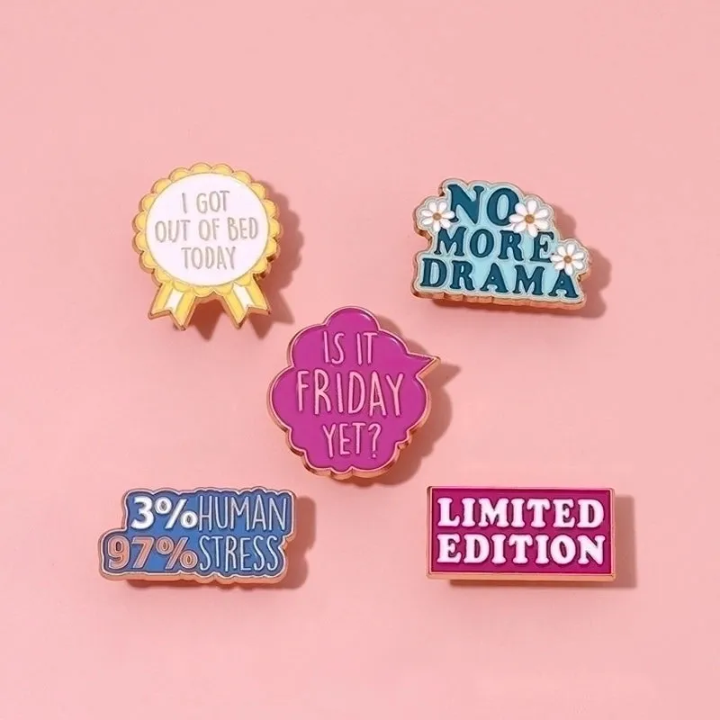 Cartoon Style Pin Letter Alloy Enamel Plating Unisex Brooches