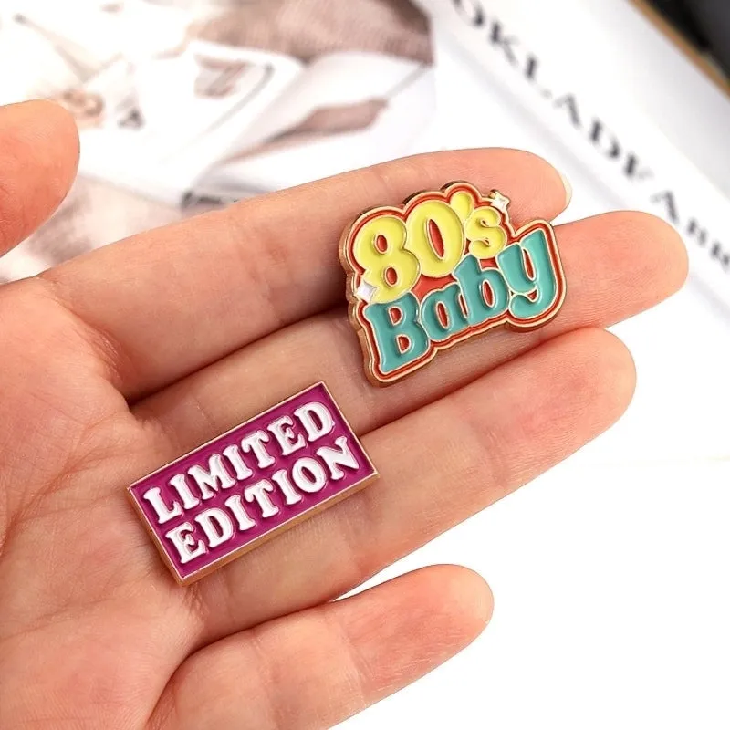 Cartoon Style Pin Letter Alloy Enamel Plating Unisex Brooches