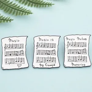 Cartoon Style Pin Music Score Alloy Enamel Plating Unisex Brooches