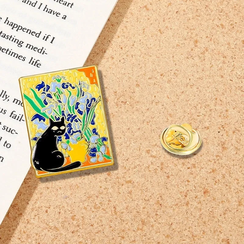 Cartoon Style Pin Oil Painting Cat Alloy Enamel Plating Unisex Brooches