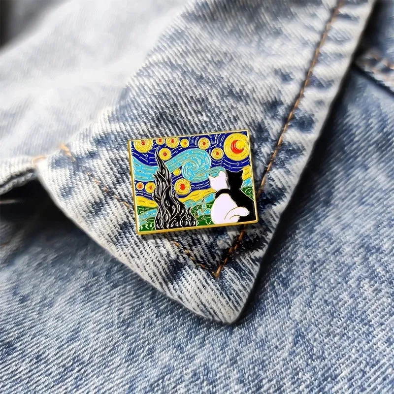 Cartoon Style Pin Oil Painting Cat Alloy Enamel Plating Unisex Brooches