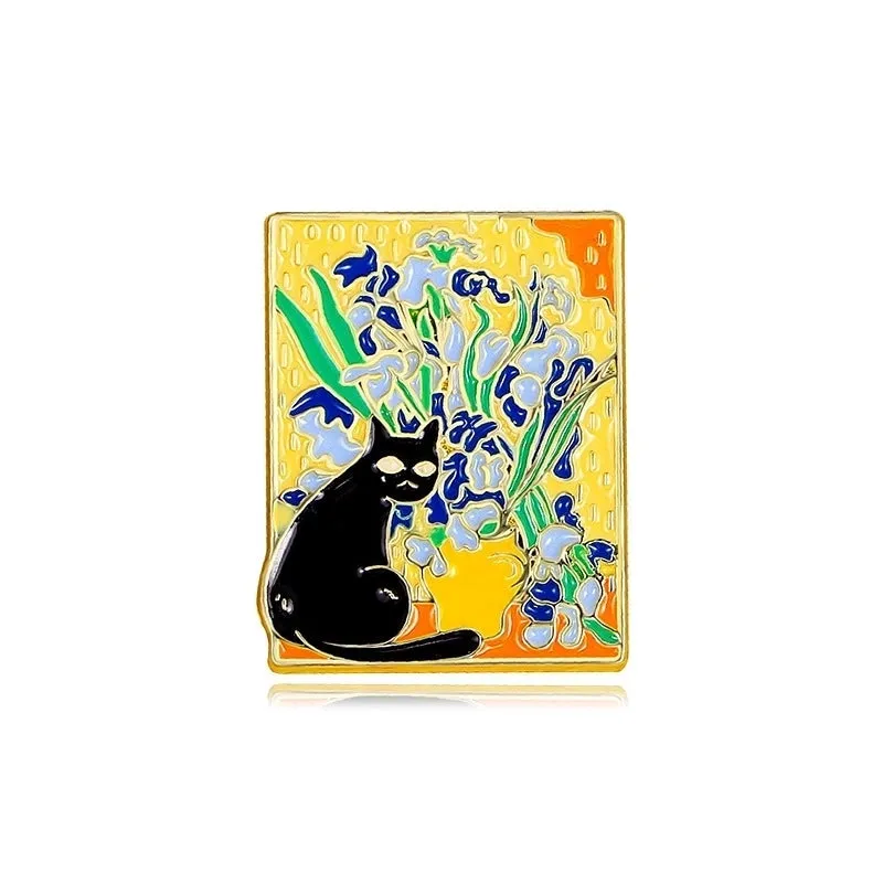 Cartoon Style Pin Oil Painting Cat Alloy Enamel Plating Unisex Brooches