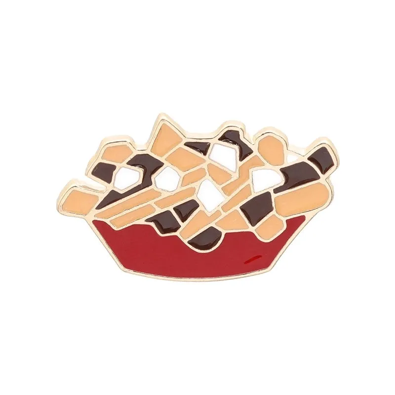 Cartoon Style Pin Sandwich Sofa French Fries Alloy Enamel Unisex Brooches