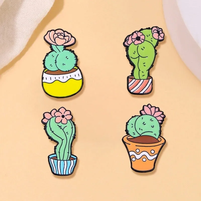 Cartoon Style Simple Style Pin Cactus Alloy Enamel Unisex Brooches