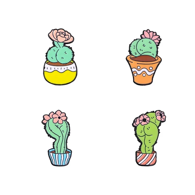 Cartoon Style Simple Style Pin Cactus Alloy Enamel Unisex Brooches