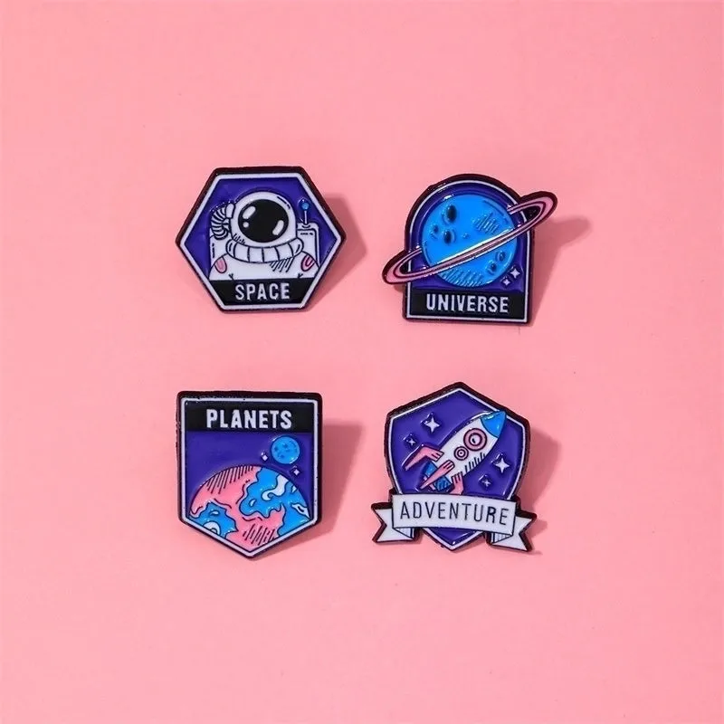 Casual Preppy Style Simple Style Astronaut Rocket Alloy Enamel Unisex Brooches