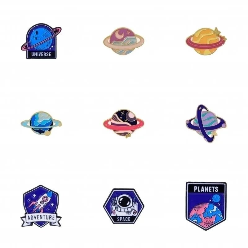 Casual Preppy Style Simple Style Astronaut Rocket Alloy Enamel Unisex Brooches