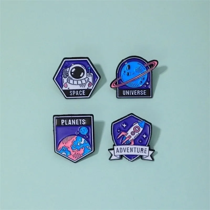 Casual Preppy Style Simple Style Astronaut Rocket Alloy Enamel Unisex Brooches