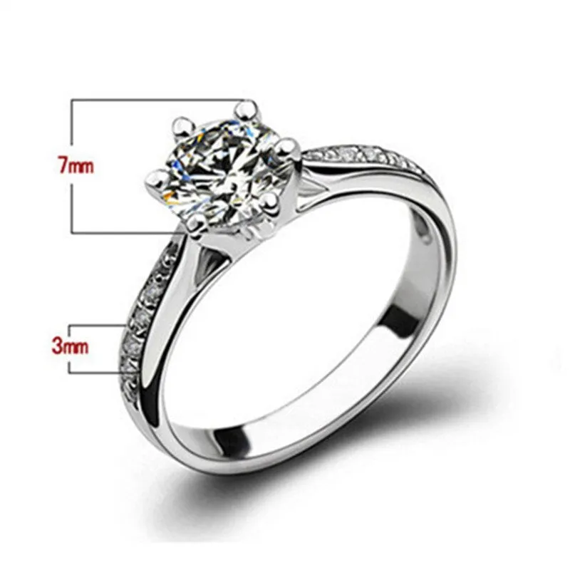 CC&BYX  1.25CT 925 Sterling Silver Cubic Zirconia Cocktail/Engagement Ring