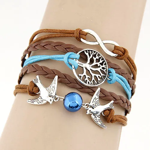 Charm Vintage Multilayer Charm Leather Bracelet Women Owl Cross Believe Bracelets Cheap Statement Jewelry Lady Best Friends Gift