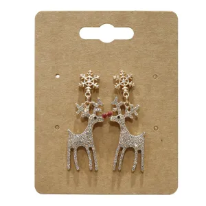 Christmas Diamante Reindeer Earrings