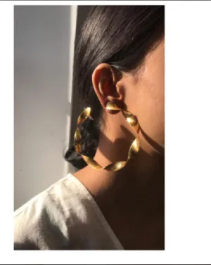 Chunky Gold Twist Hoop Earrings