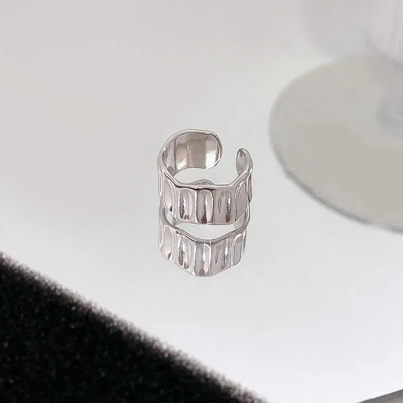 Creative Irregular Metal Geometric Open Rings for Women New Fashion Silver Color Ring Party Jewelry Gift