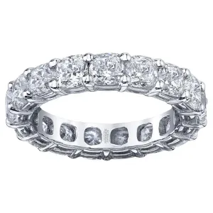 Cushion Cut Diamond Eternity Band in Platinum 5.89 Carats