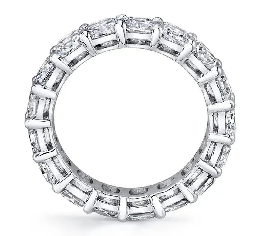 Cushion Cut Diamond Eternity Band in Platinum 5.89 Carats