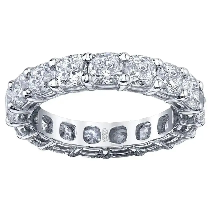 Cushion Cut Diamond Eternity Band in Platinum 5.89 Carats