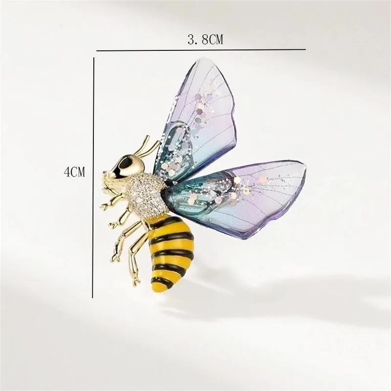 Cute Bee Alloy Enamel Inlay Rhinestones Women's Brooches