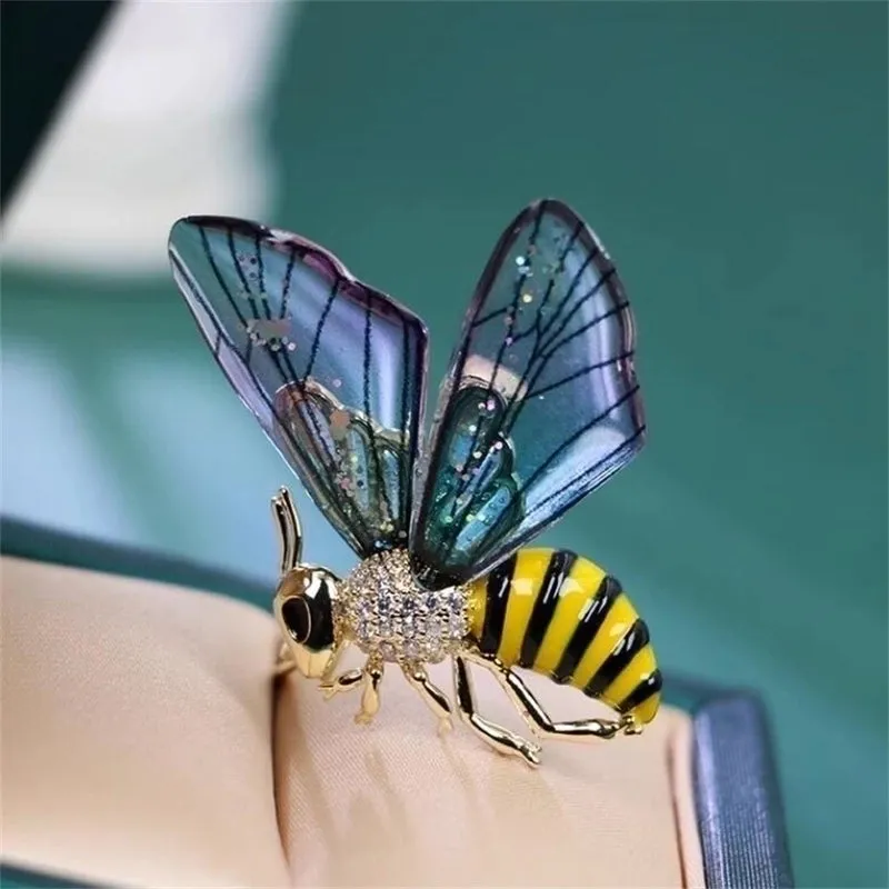 Cute Bee Alloy Enamel Inlay Rhinestones Women's Brooches