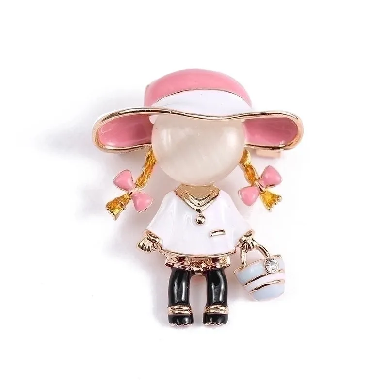 Cute Pin Cartoon Character Alloy Enamel Women'S Brooches