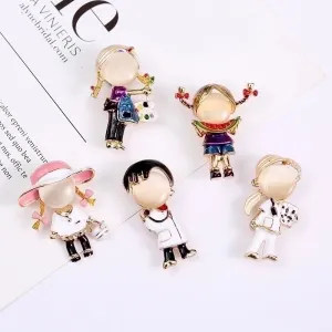 Cute Pin Cartoon Character Alloy Enamel Women'S Brooches