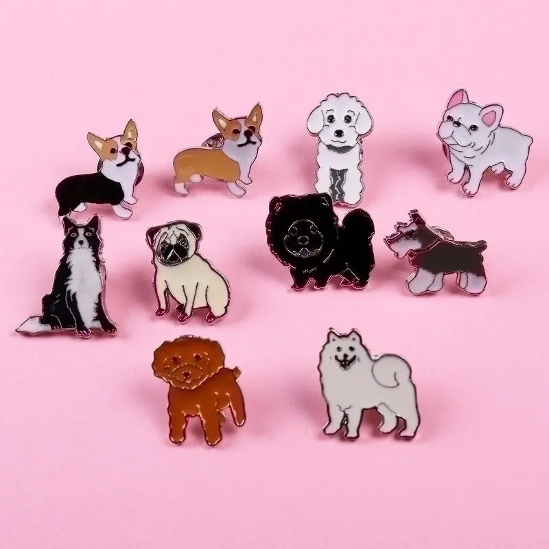 Cute Simple Style Pin Animal Dog Alloy Enamel Unisex Brooches