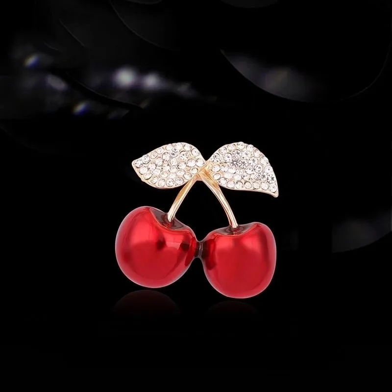 Cute Sweet Pin Cherry Alloy Enamel Women's Brooches