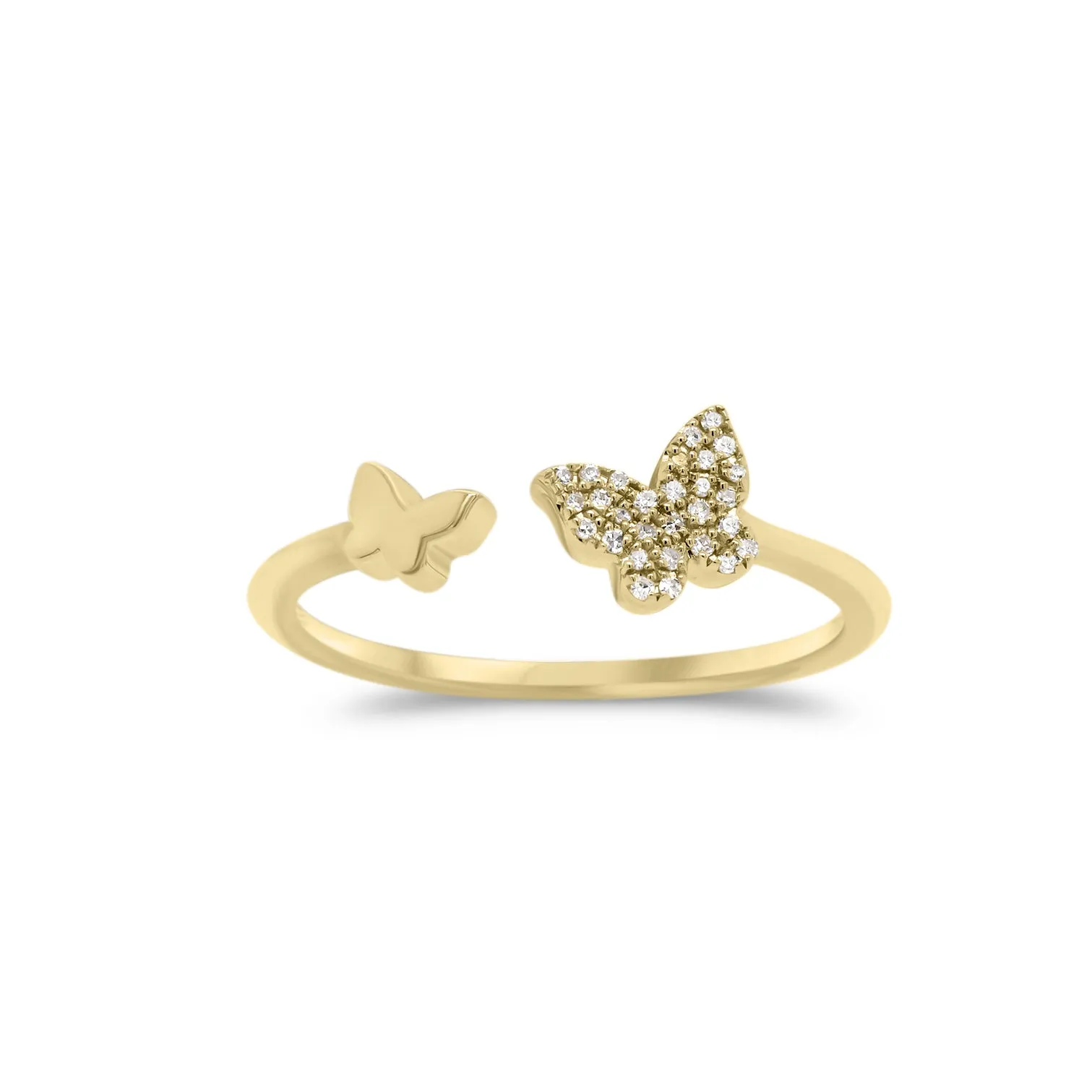 Diamond Butterfly Open Ring