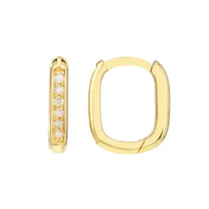 Diamond Channel 8mm Huggie Hoop Earrings