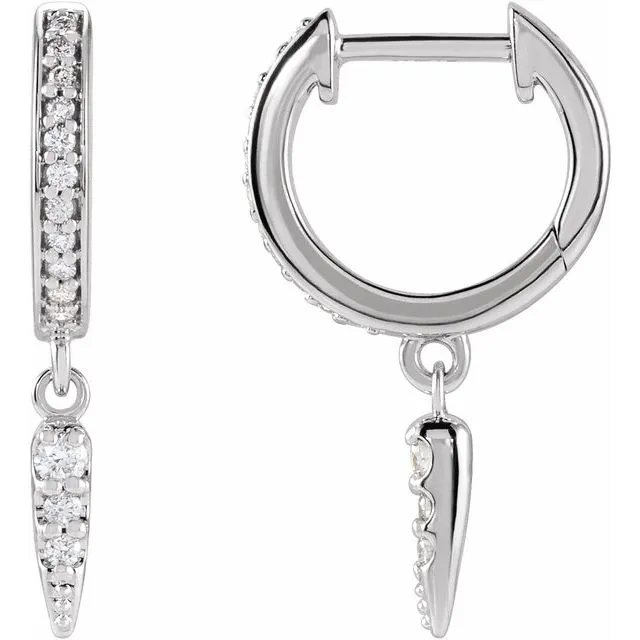 Diamond Hoop Spike Earrings