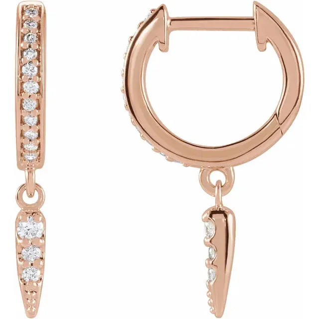 Diamond Hoop Spike Earrings