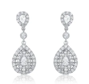 Double Pear Diamond Dangle Earring