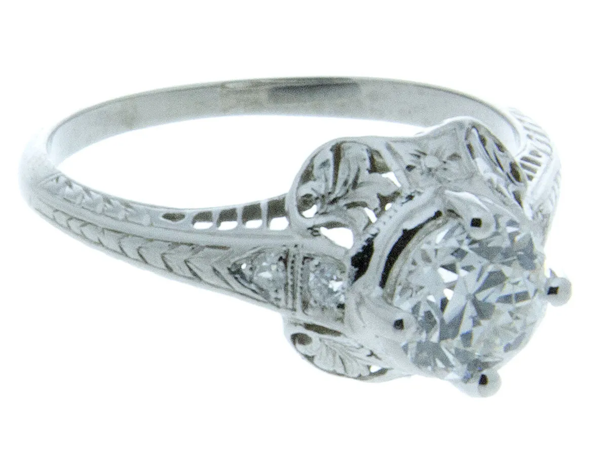 Edwardian Platinum Diamond Engagement Ring