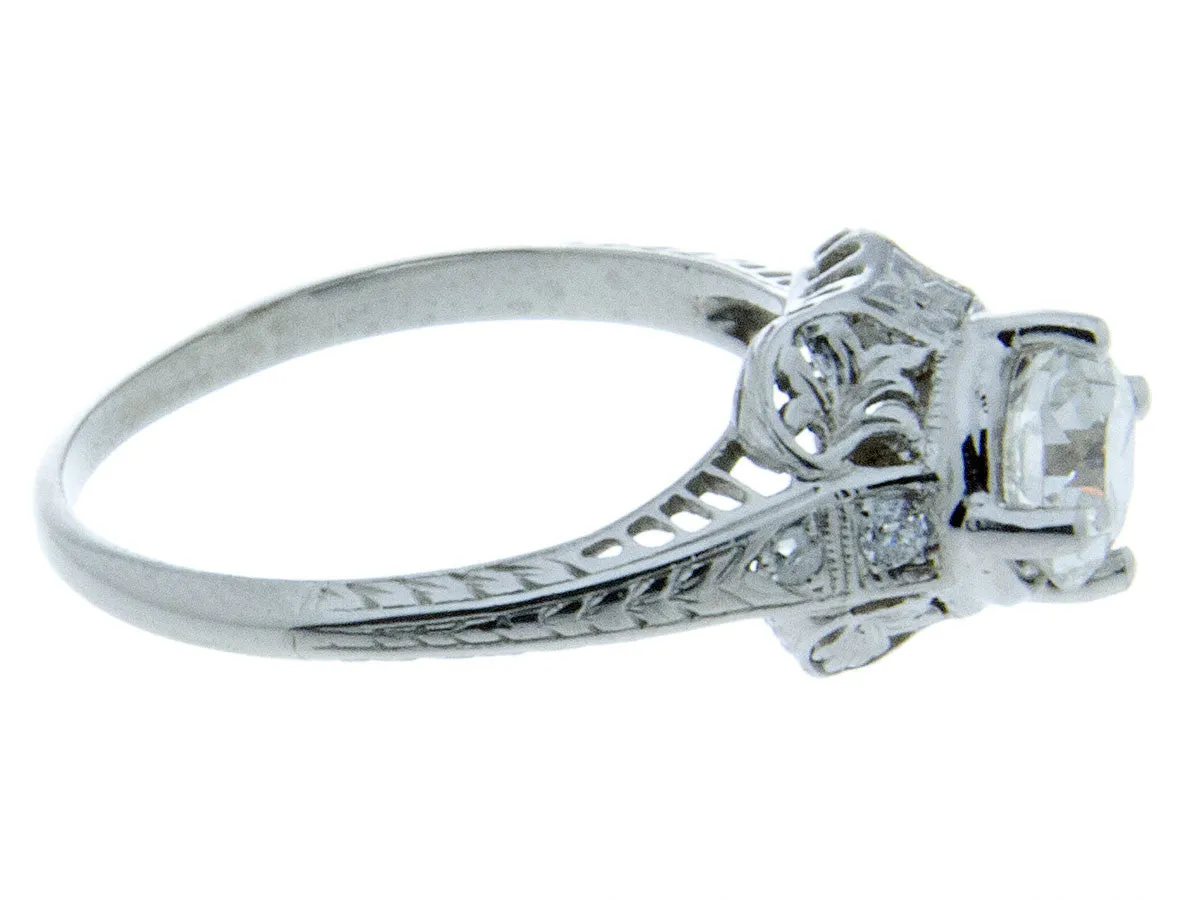 Edwardian Platinum Diamond Engagement Ring