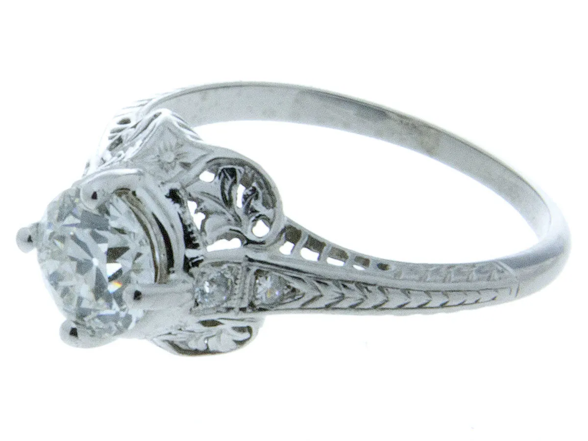 Edwardian Platinum Diamond Engagement Ring