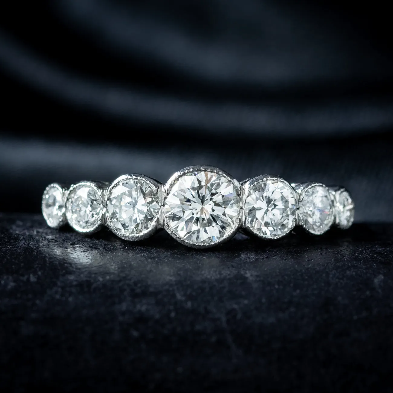 Edwardian Style Seven Stone Diamond Ring 2.5ct Total