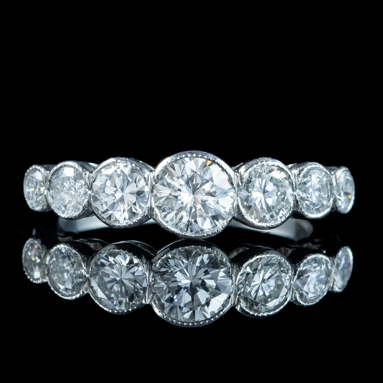 Edwardian Style Seven Stone Diamond Ring 2.5ct Total