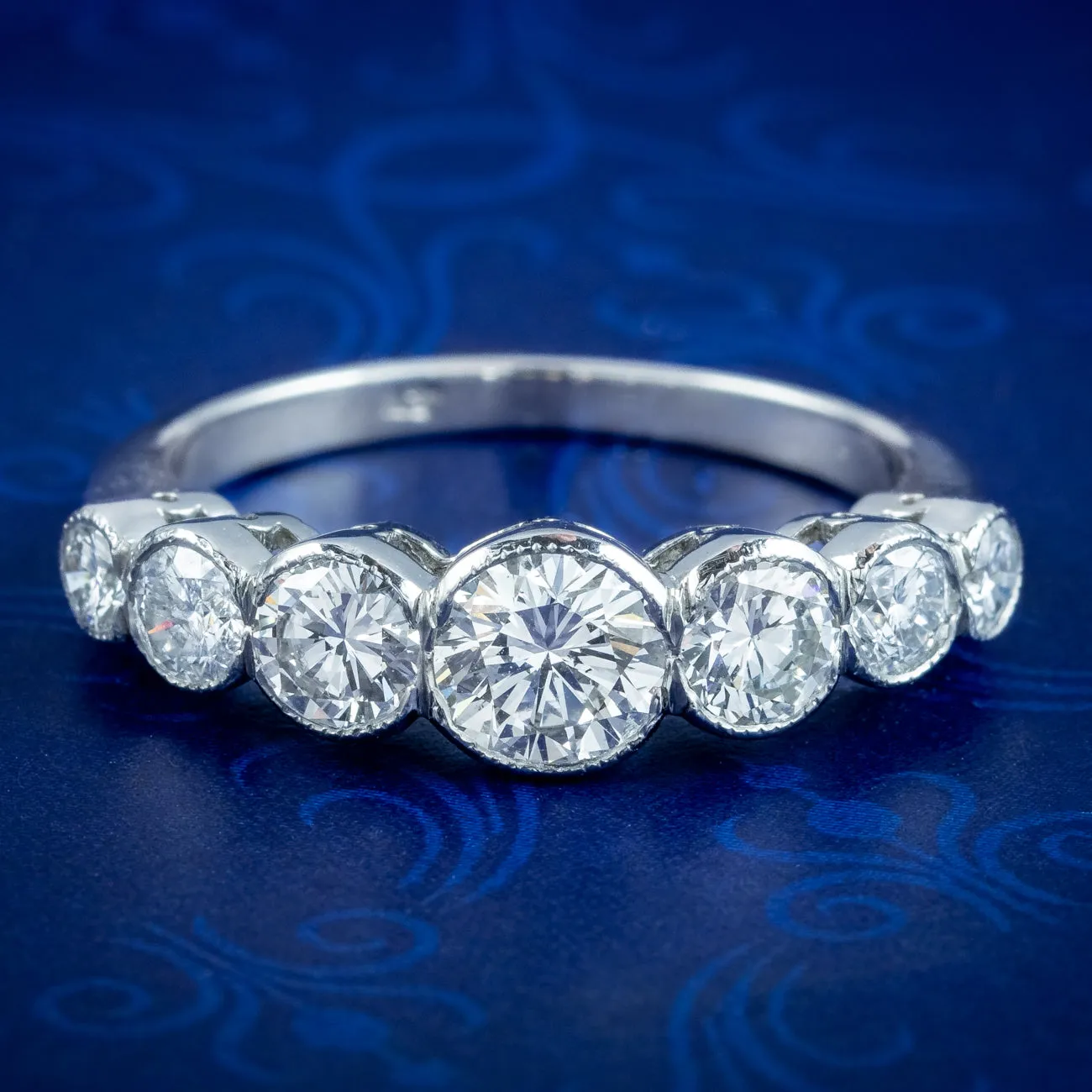 Edwardian Style Seven Stone Diamond Ring 2.5ct Total