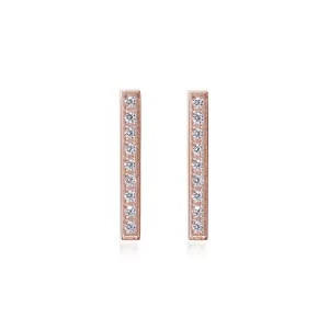 ER107RG B.Tiff Rose Gold 9-Stone Short Bar Earrings