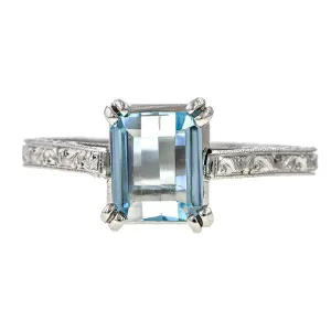 Estate Aquamarine Solitaire Ring